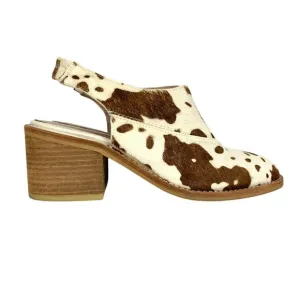 Jeffrey Campbell Calf Hair Slingback Heels Animal Print Front Gusset Size 7