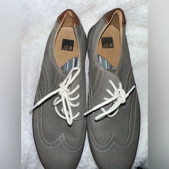Johnston &amp; Murphy Gray Oxfords 11.5
