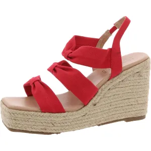 Journee Collection Womens Bow Canvas Espadrille Heels
