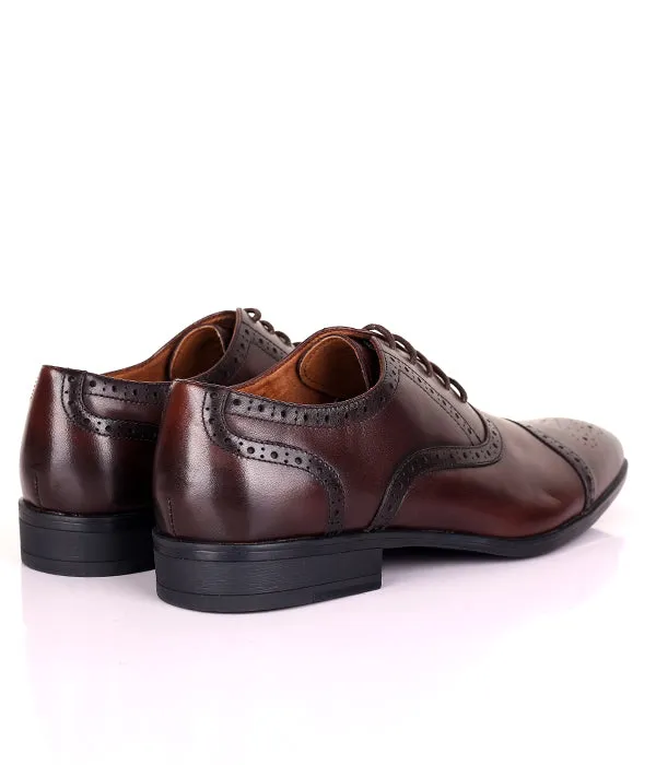 Kenneth Cole Toe Cap Brogues Oxford Lace-up Shoe|Coffee