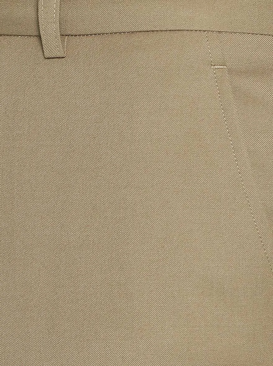 Khaki Solid Classic Fit Formal Trouser | JadeBlue