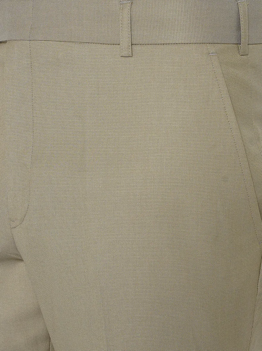Khaki Solid Classic Fit Formal Trouser | JadeBlue