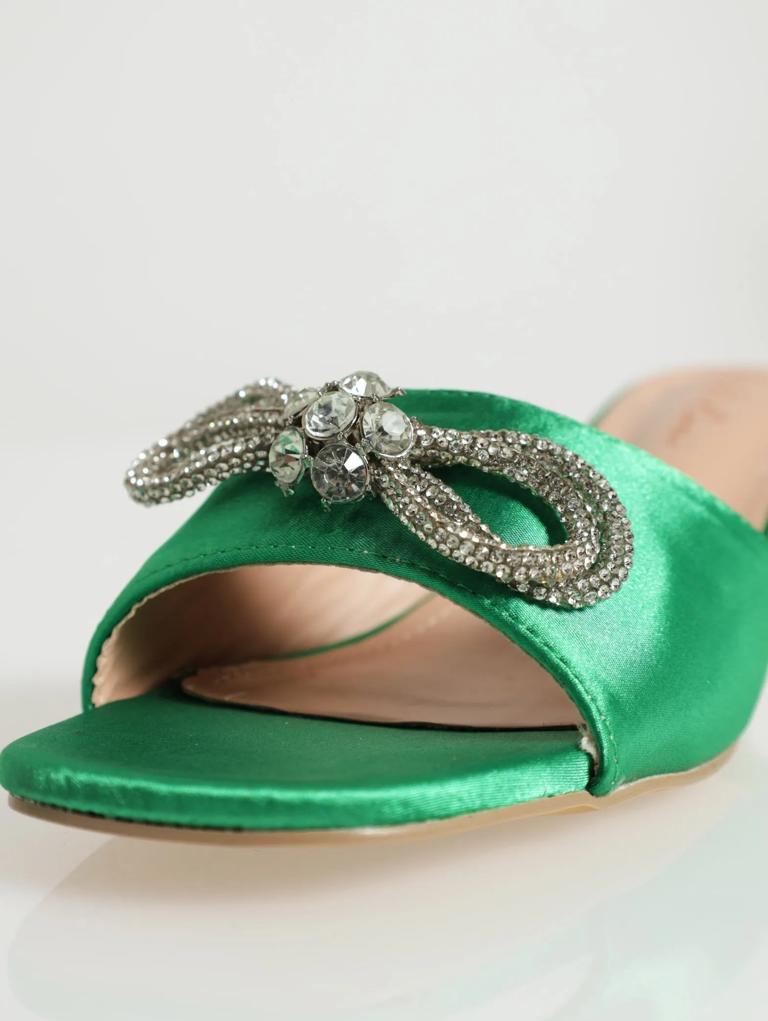 Kitten Heel Peeptoe Mule - Bottle