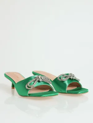 Kitten Heel Peeptoe Mule - Bottle