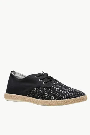 Lace Up Aztec Print Espadrilles