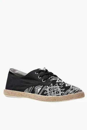 Lace Up Aztec Print Espadrilles