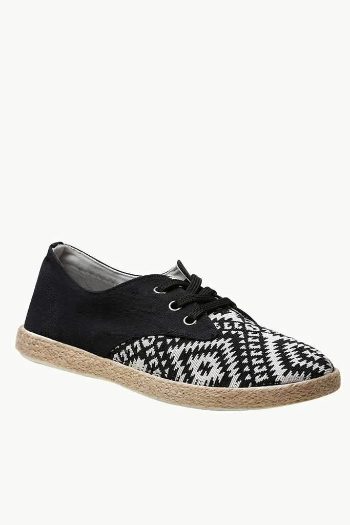 Lace Up Aztec Print Espadrilles