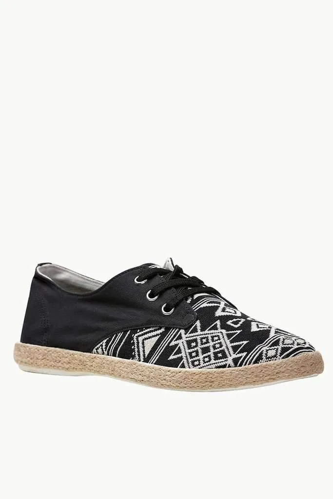 Lace Up Aztec Print Espadrilles