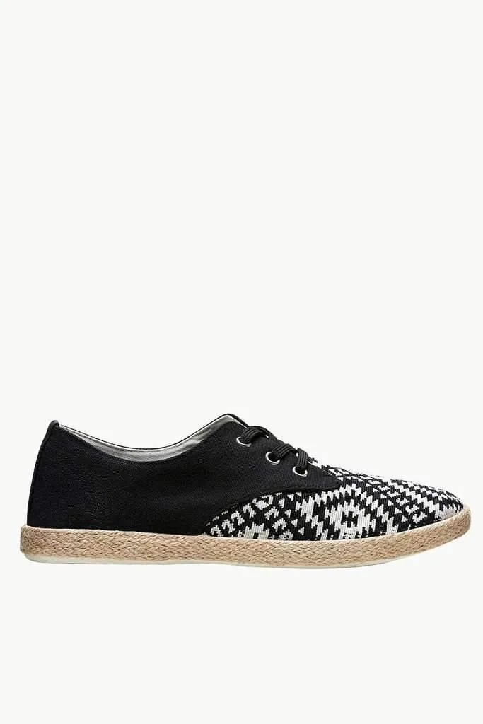 Lace Up Aztec Print Espadrilles