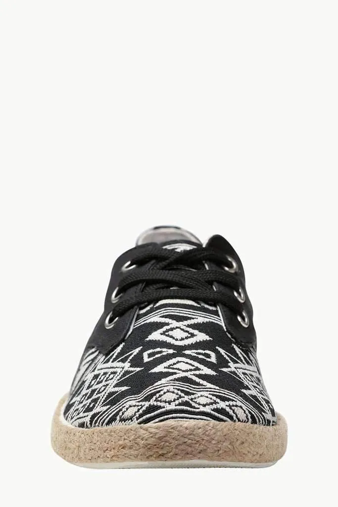 Lace Up Aztec Print Espadrilles