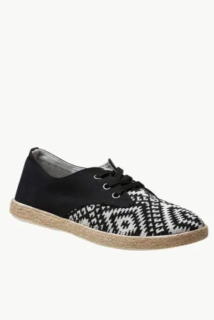 Lace Up Aztec Print Espadrilles