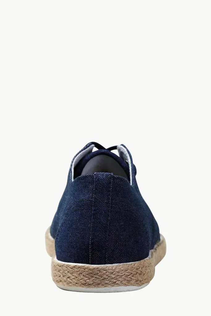 Lace Up Solid Denim Espadrilles