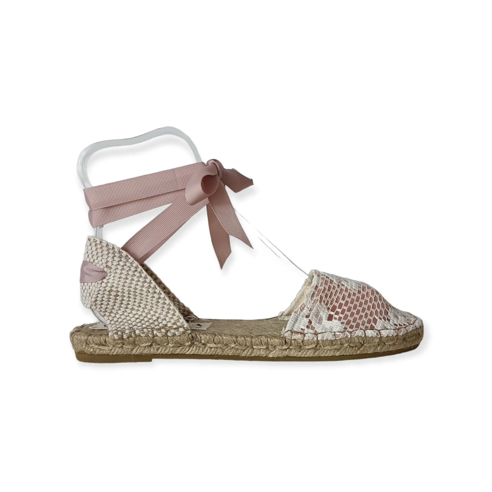 Lace Vegan Espadrilles - Blush - Classic Sole