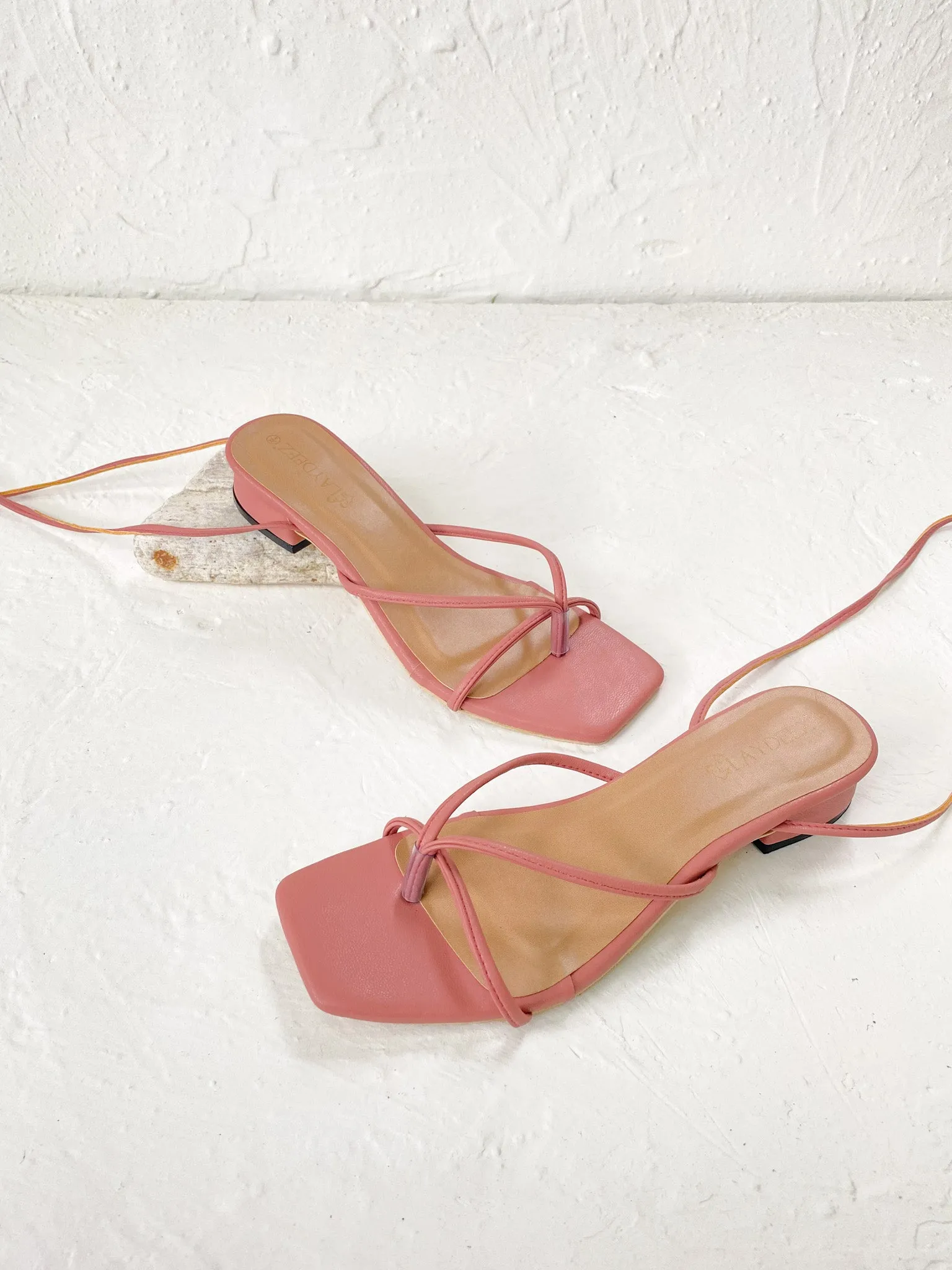 Laura Square Toe Tie Up Heels