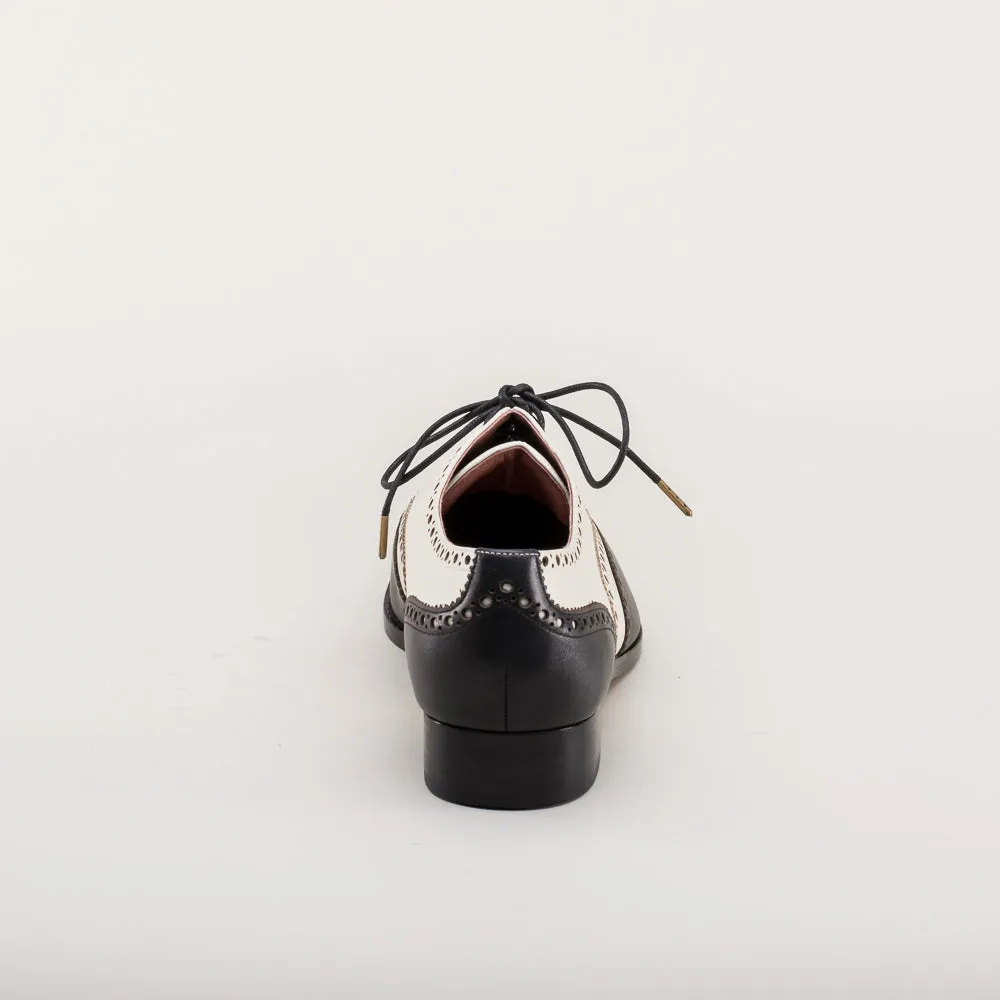 Lawrence Men's Vintage Spectator Shoes (Black/Ivory)