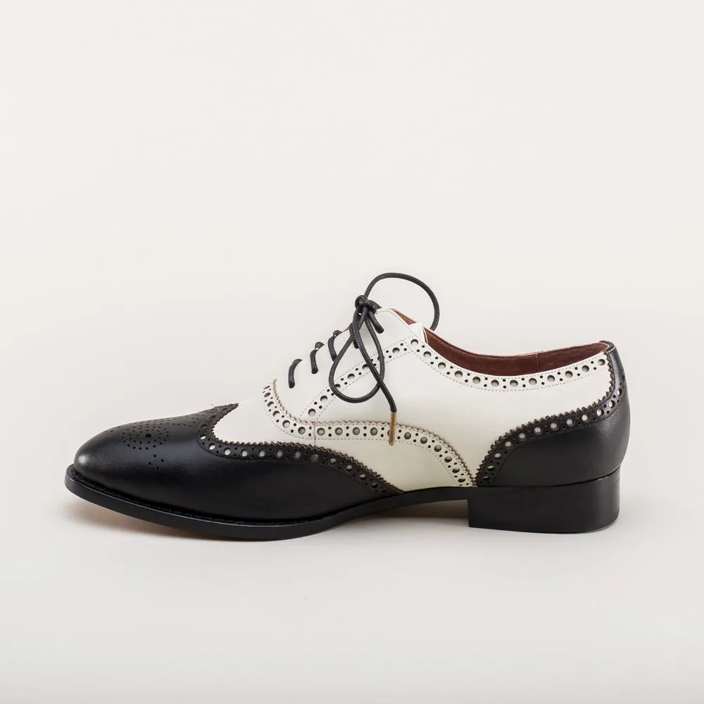Lawrence Men's Vintage Spectator Shoes (Black/Ivory)