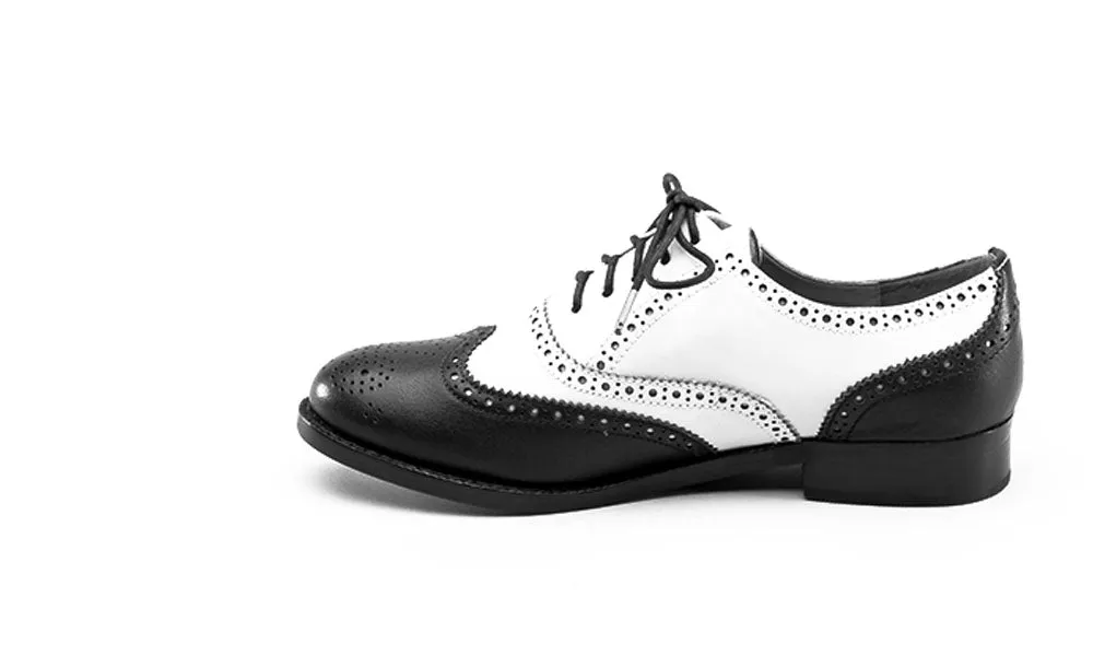 Lawrence Men's Vintage Spectator Shoes (Black/Ivory)