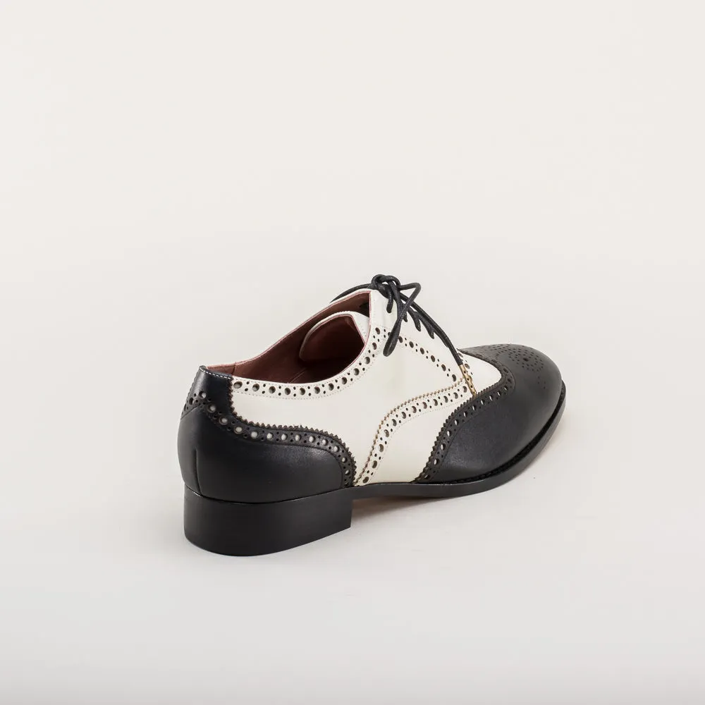 Lawrence Men's Vintage Spectator Shoes (Black/Ivory)