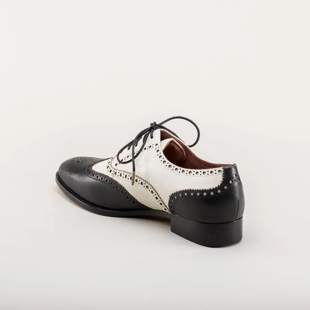 Lawrence Men's Vintage Spectator Shoes (Black/Ivory)