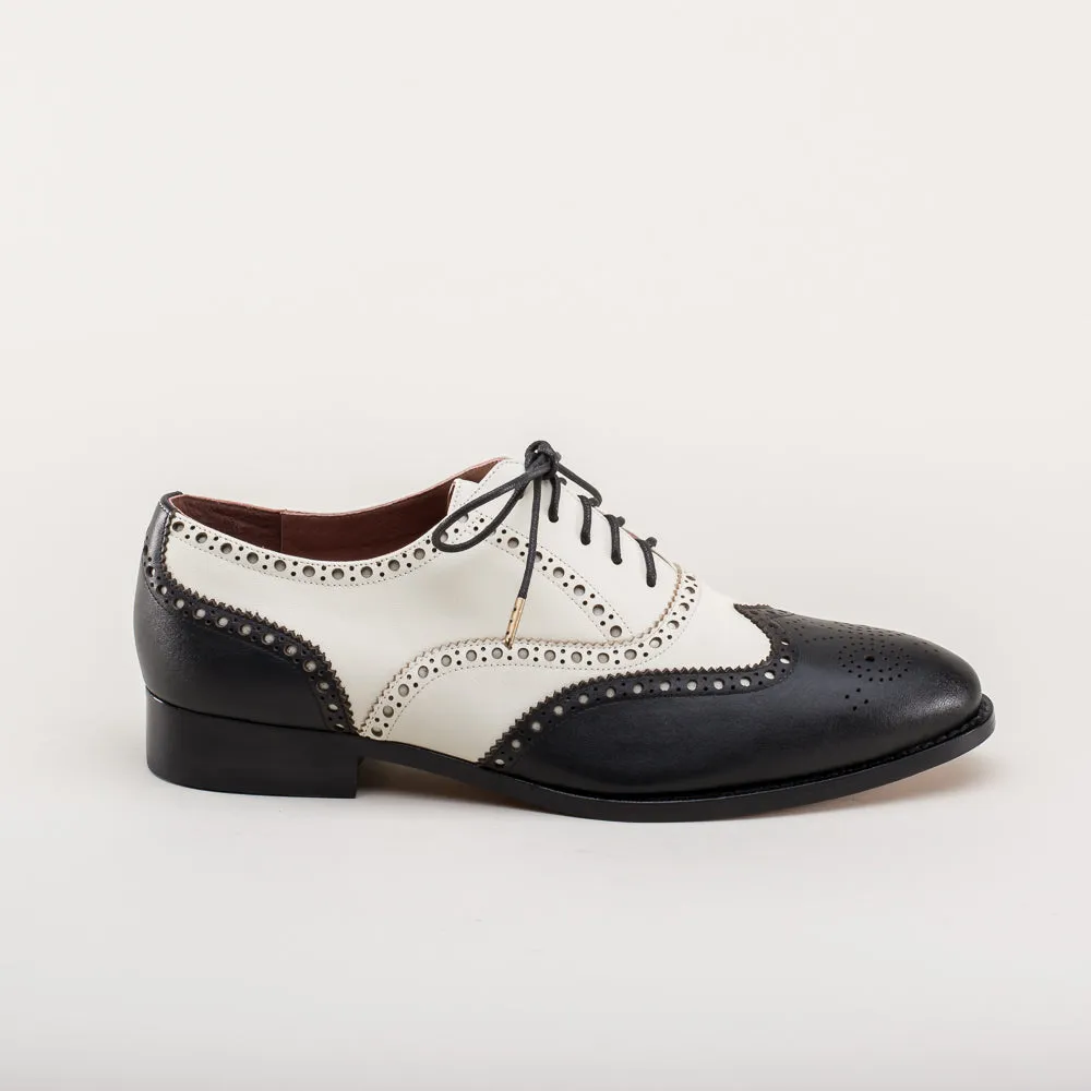 Lawrence Men's Vintage Spectator Shoes (Black/Ivory)
