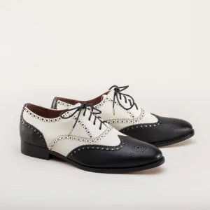 Lawrence Men's Vintage Spectator Shoes (Black/Ivory)