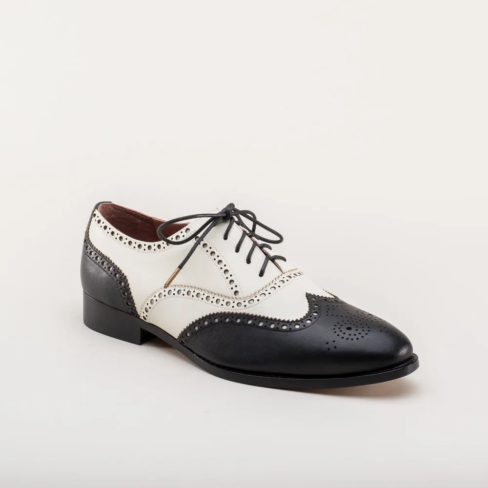 Lawrence Men's Vintage Spectator Shoes (Black/Ivory)