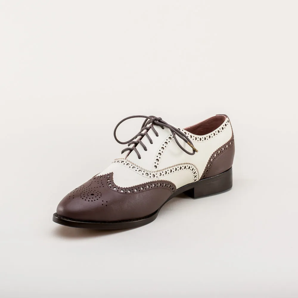 Lawrence Men's Vintage Spectator Shoes (Brown/Ivory)