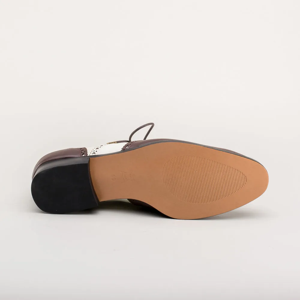 Lawrence Men's Vintage Spectator Shoes (Brown/Ivory)