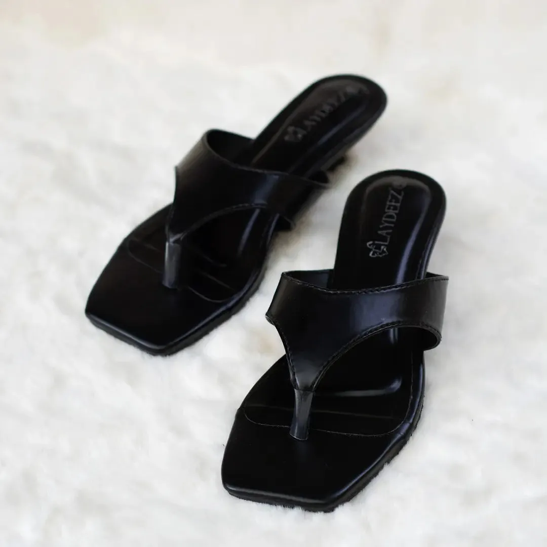 Layla Square Toe Kitten Heels