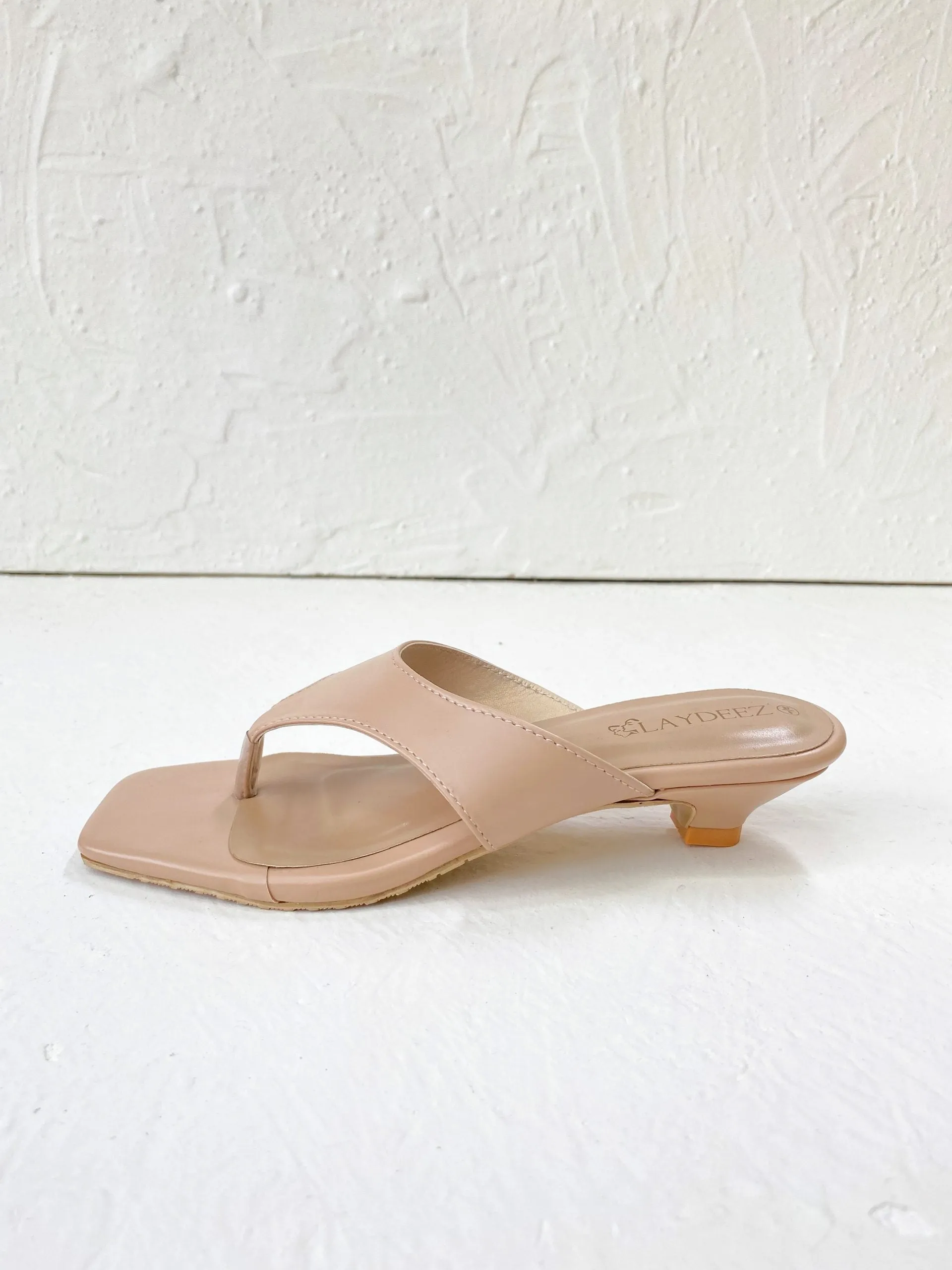 Layla Square Toe Kitten Heels