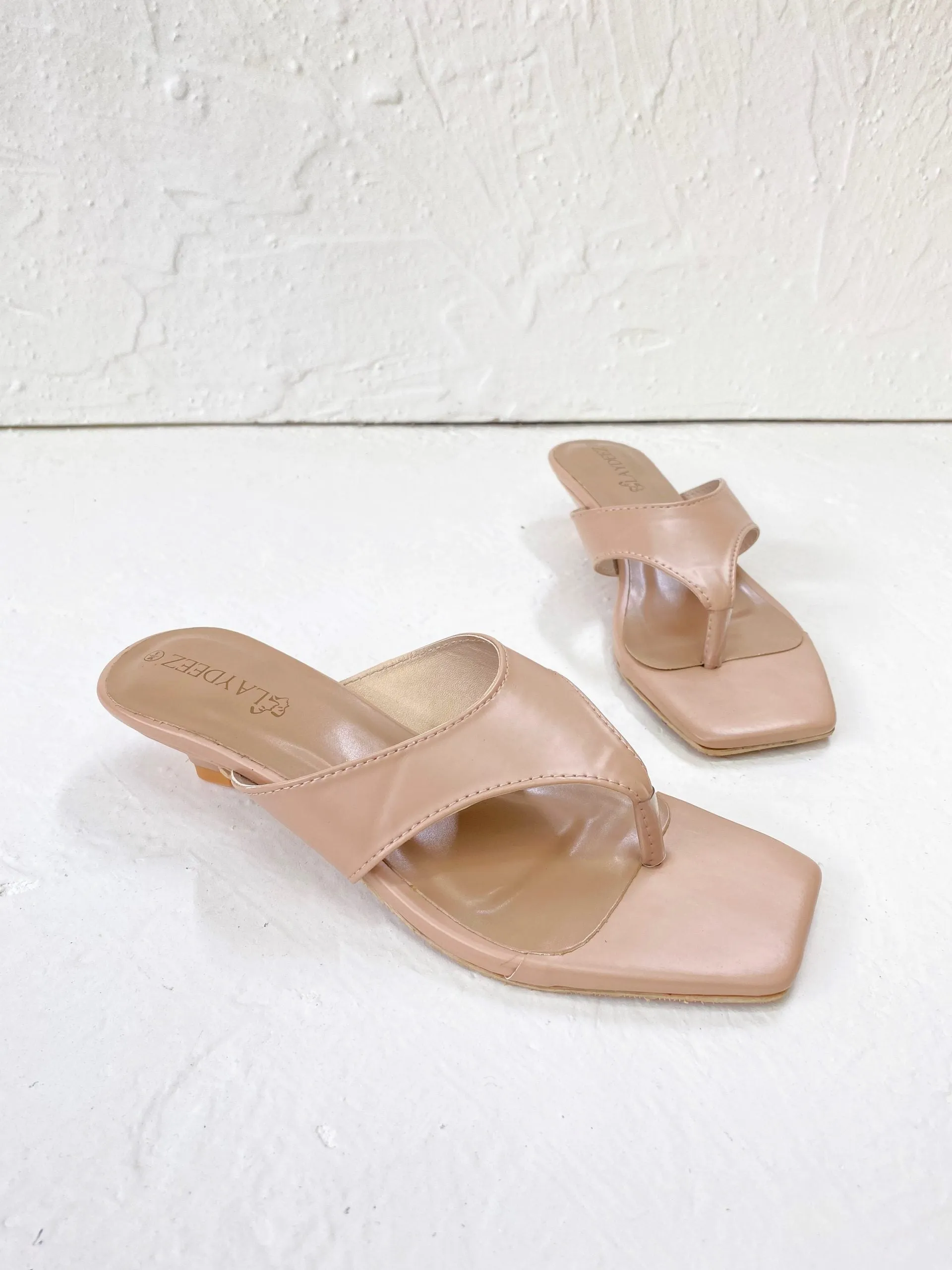 Layla Square Toe Kitten Heels