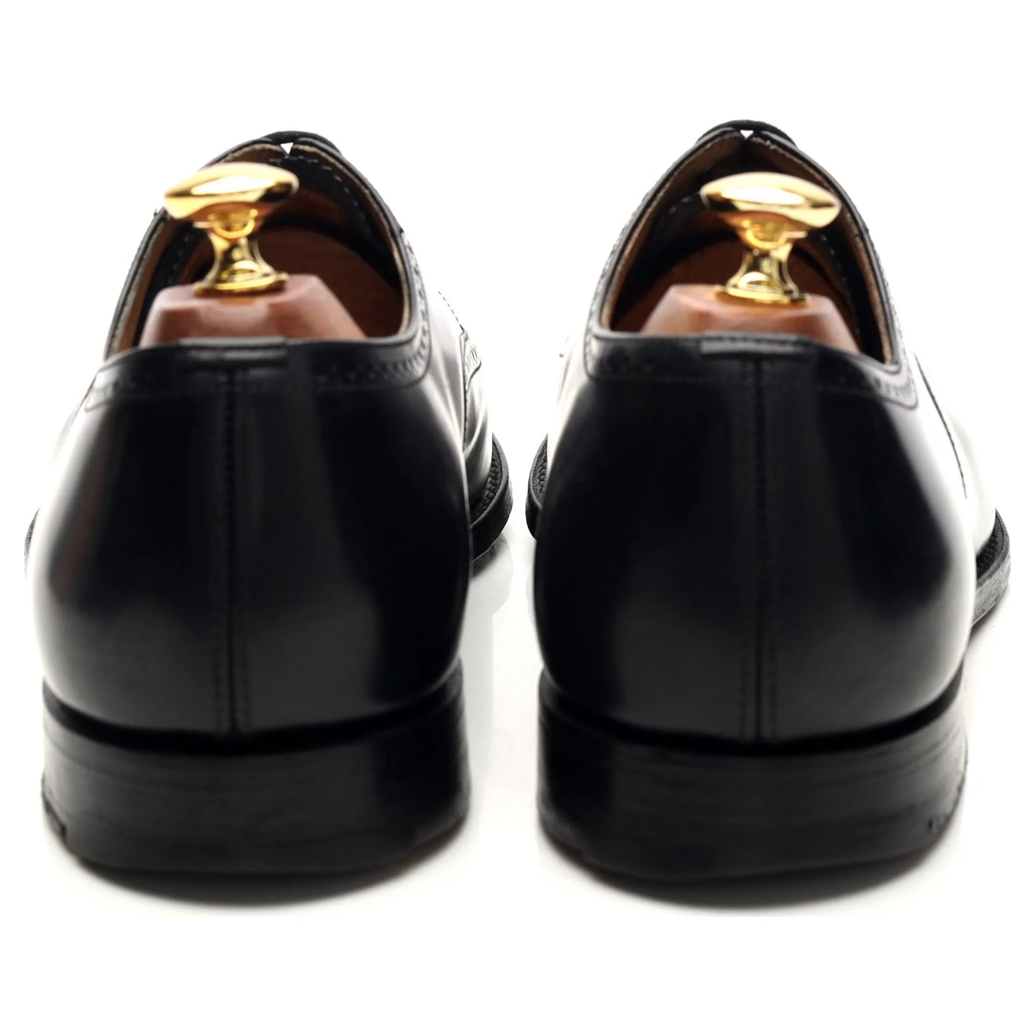 'Legate' Black Leather Oxford Semi Brogues UK 9.5 F