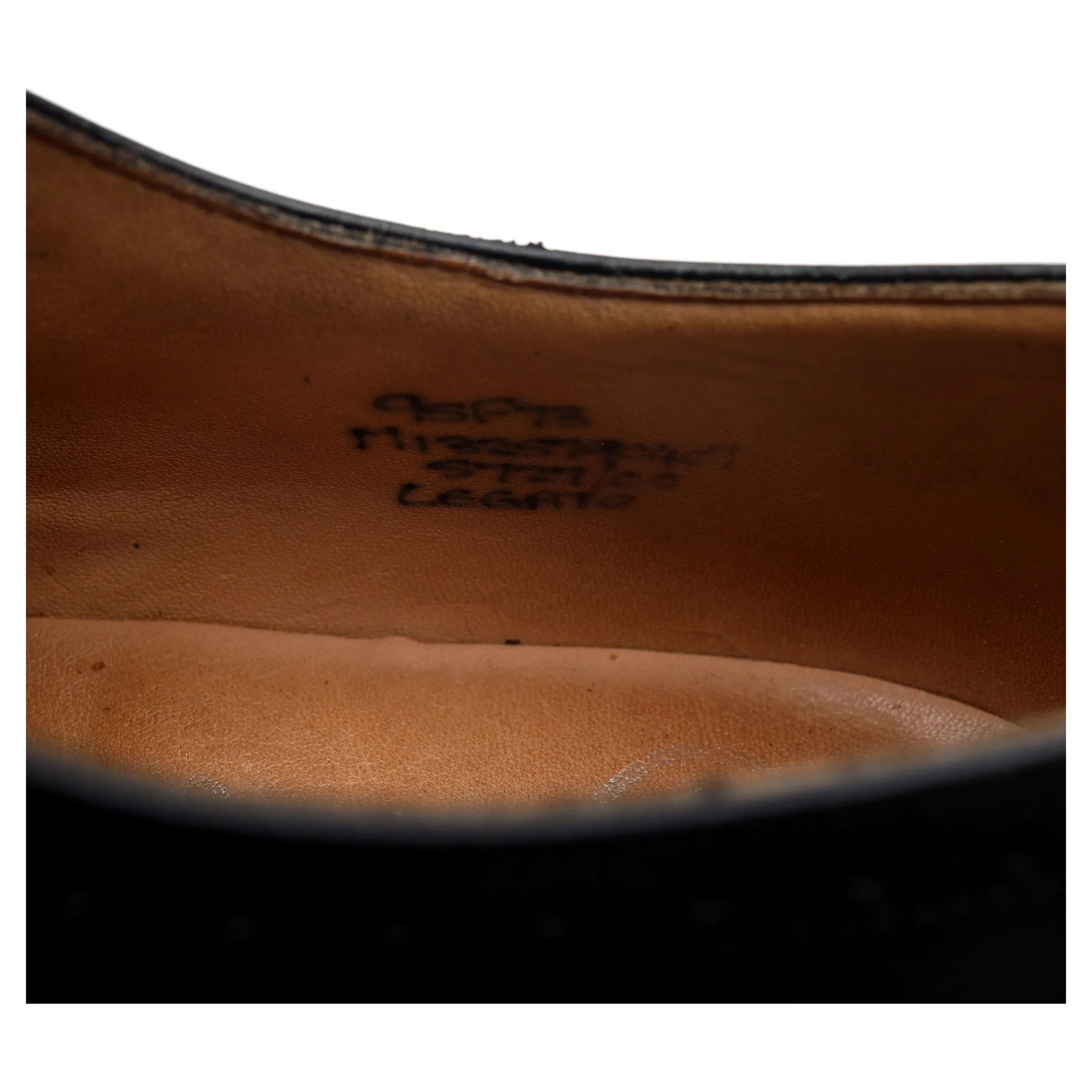 'Legate' Black Leather Oxford Semi Brogues UK 9.5 F