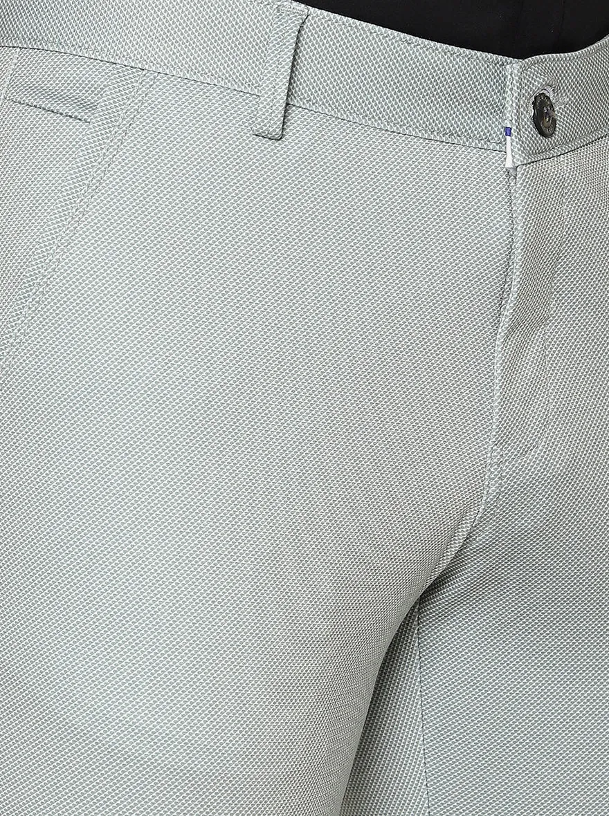 Light Grey Solid Slim Fit Formal Trouser | JB Studio