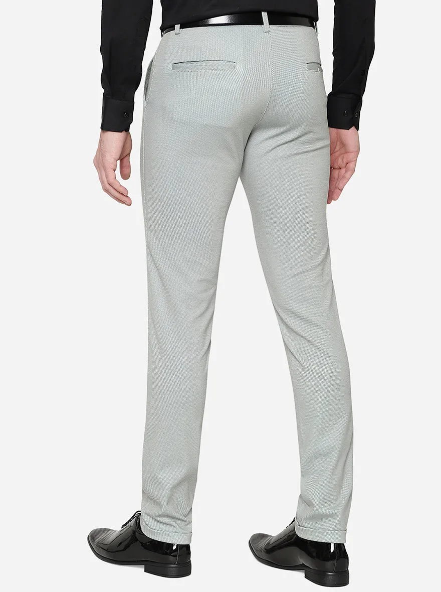 Light Grey Solid Slim Fit Formal Trouser | JB Studio