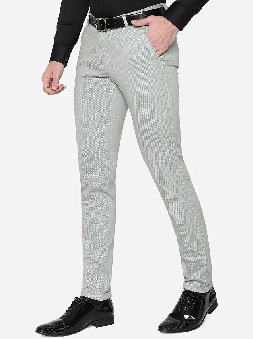 Light Grey Solid Slim Fit Formal Trouser | JB Studio