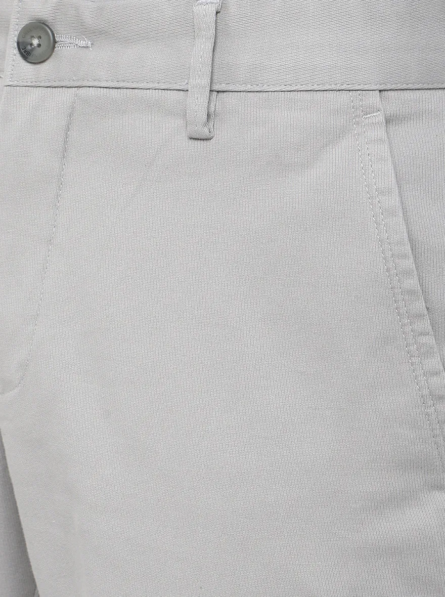Light Grey Solid Super Slim Fit Casual Trouser | Greenfibre