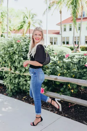 Lookin' Good Satin Blouse - Black