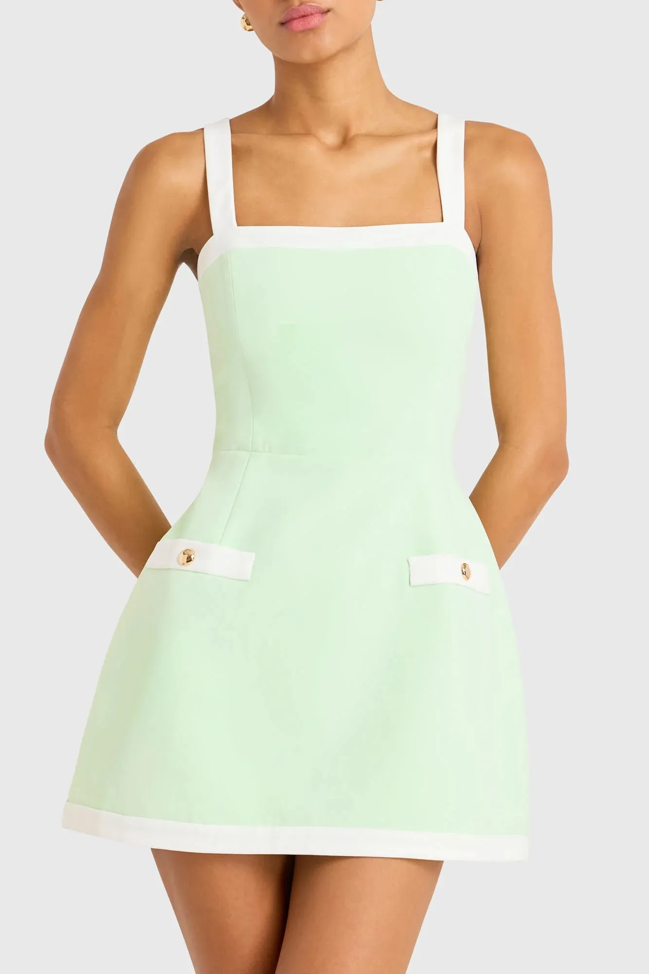 Martini Skort Romper in Hypermint/Ivory