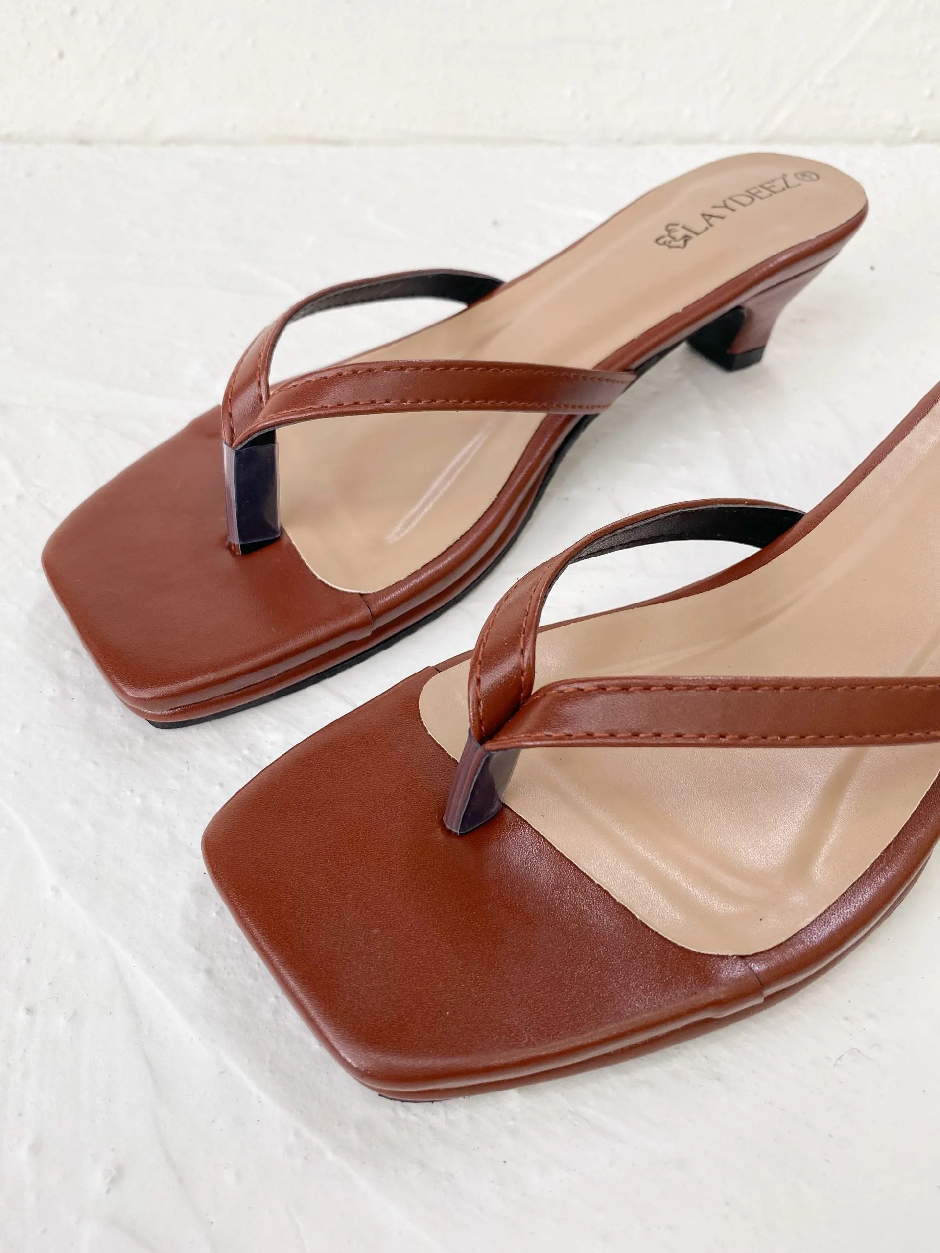 Maya Square Toe Thong Pointed Heels
