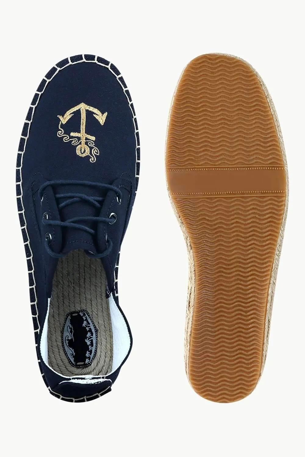 Men's Anchor Patch Lace-Up Espadrilles