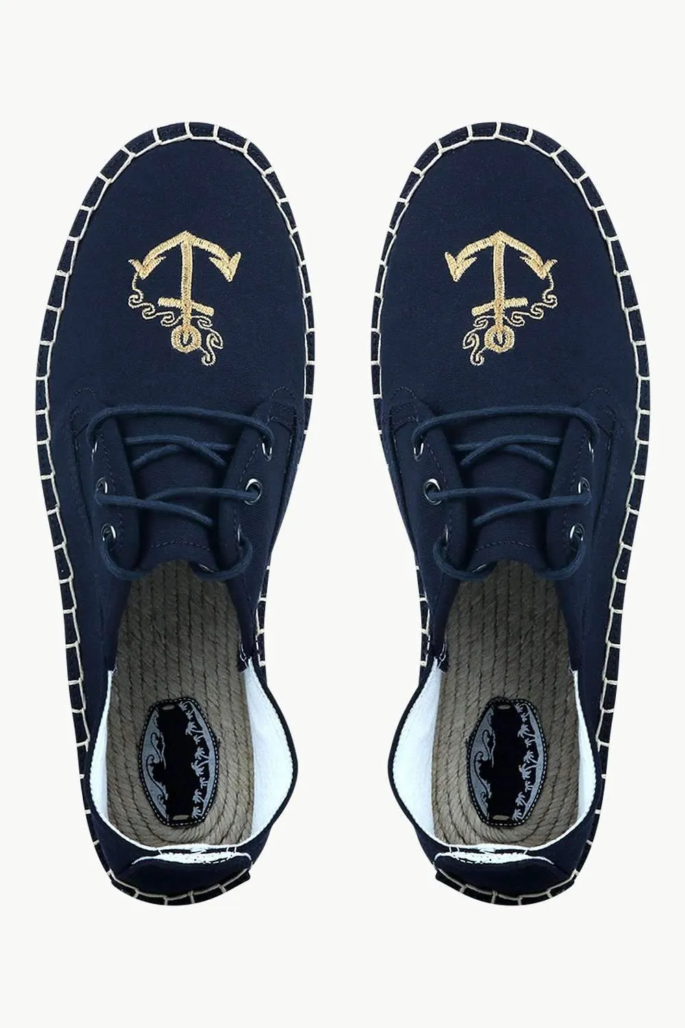 Men's Anchor Patch Lace-Up Espadrilles
