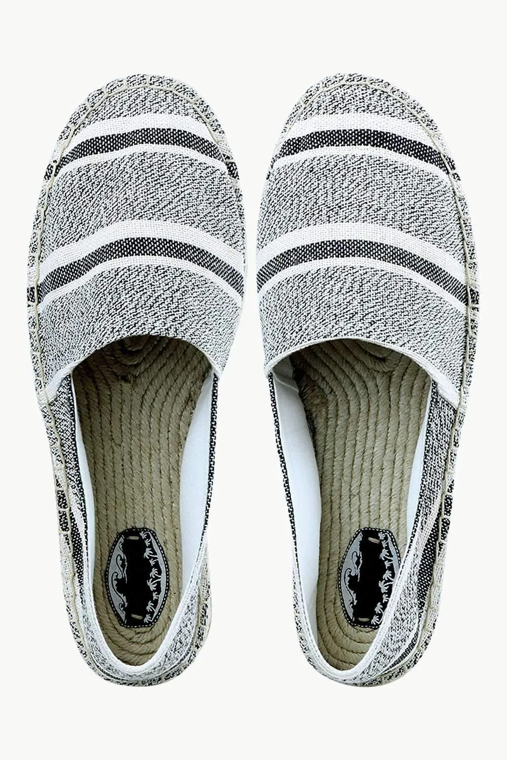 Men's Black and White Jacquard Espadrilles