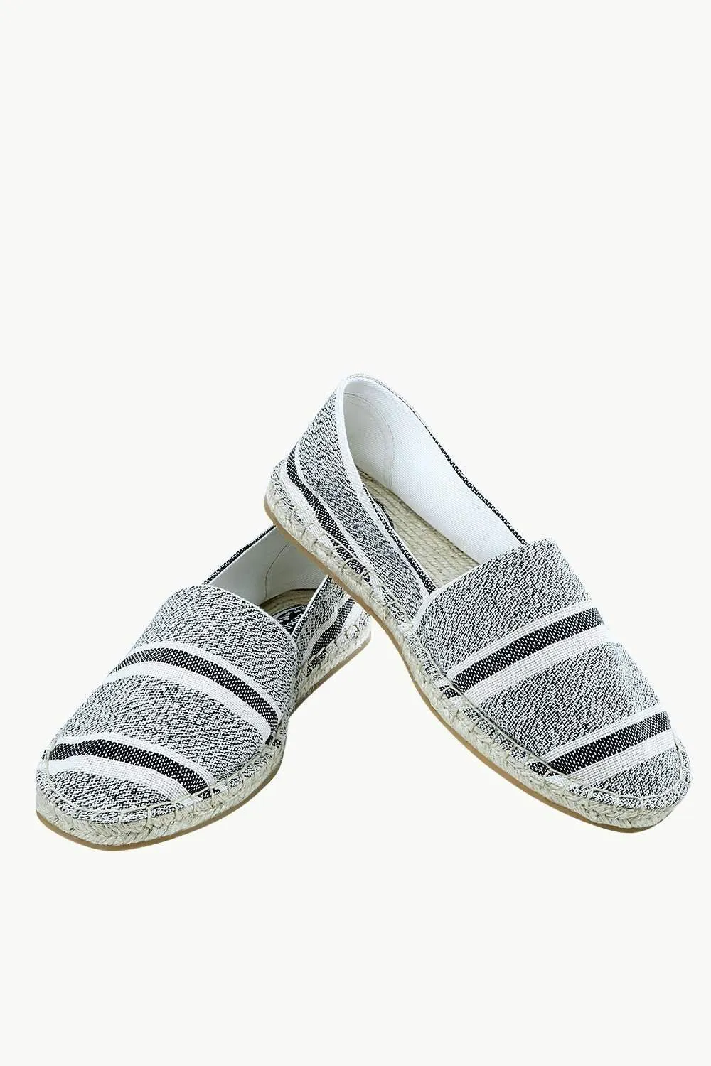Men's Black and White Jacquard Espadrilles