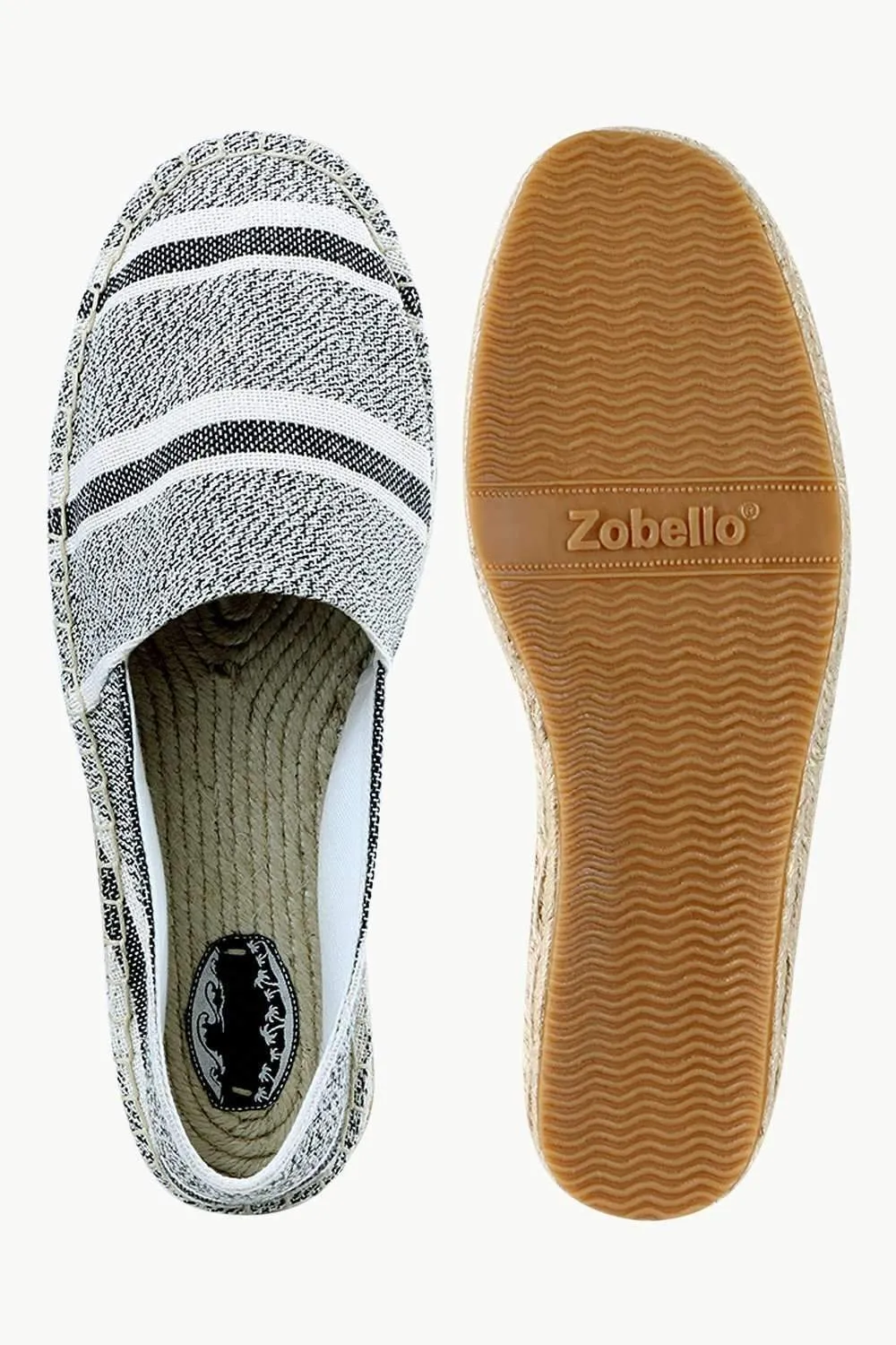 Men's Black and White Jacquard Espadrilles
