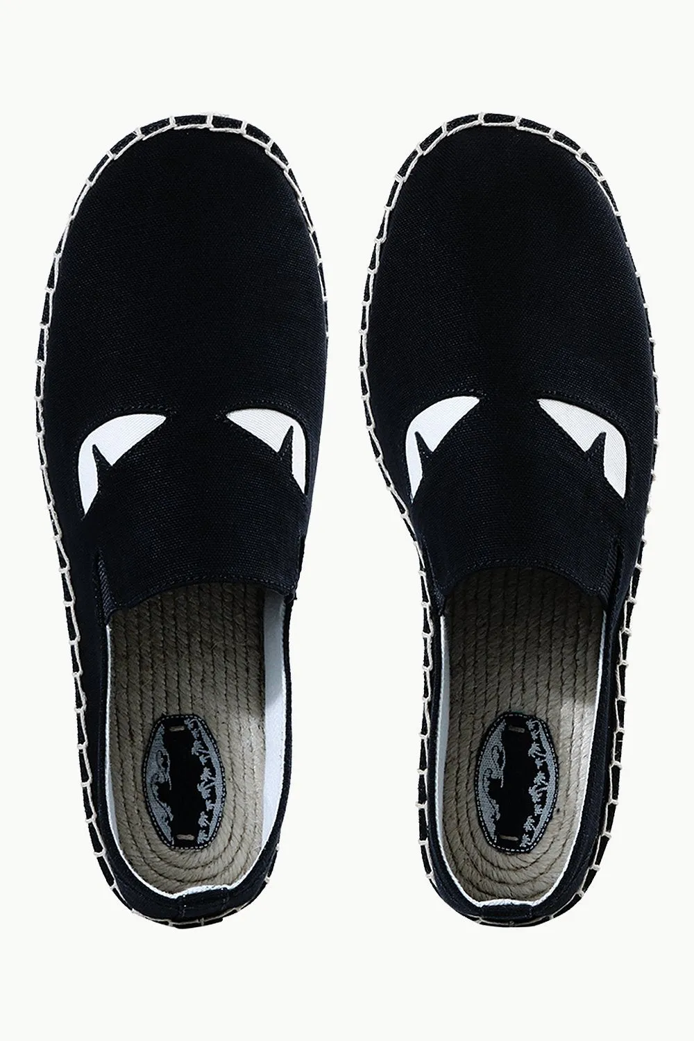 Mens Black Eye Patched Espadrilles