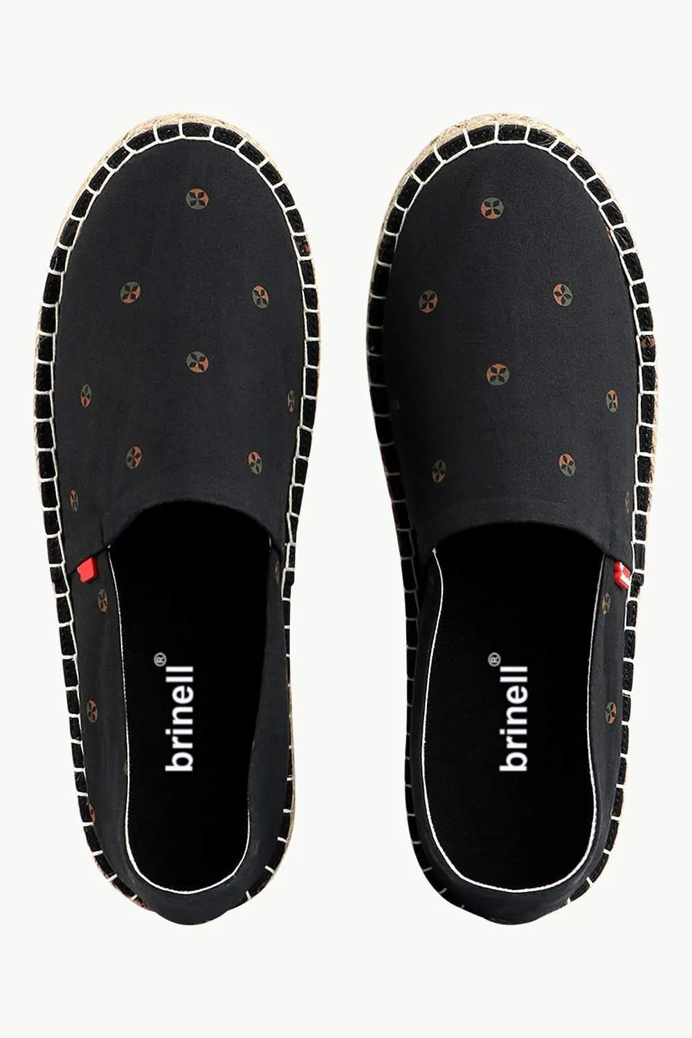 Men's Circle Print Black Espadrilles