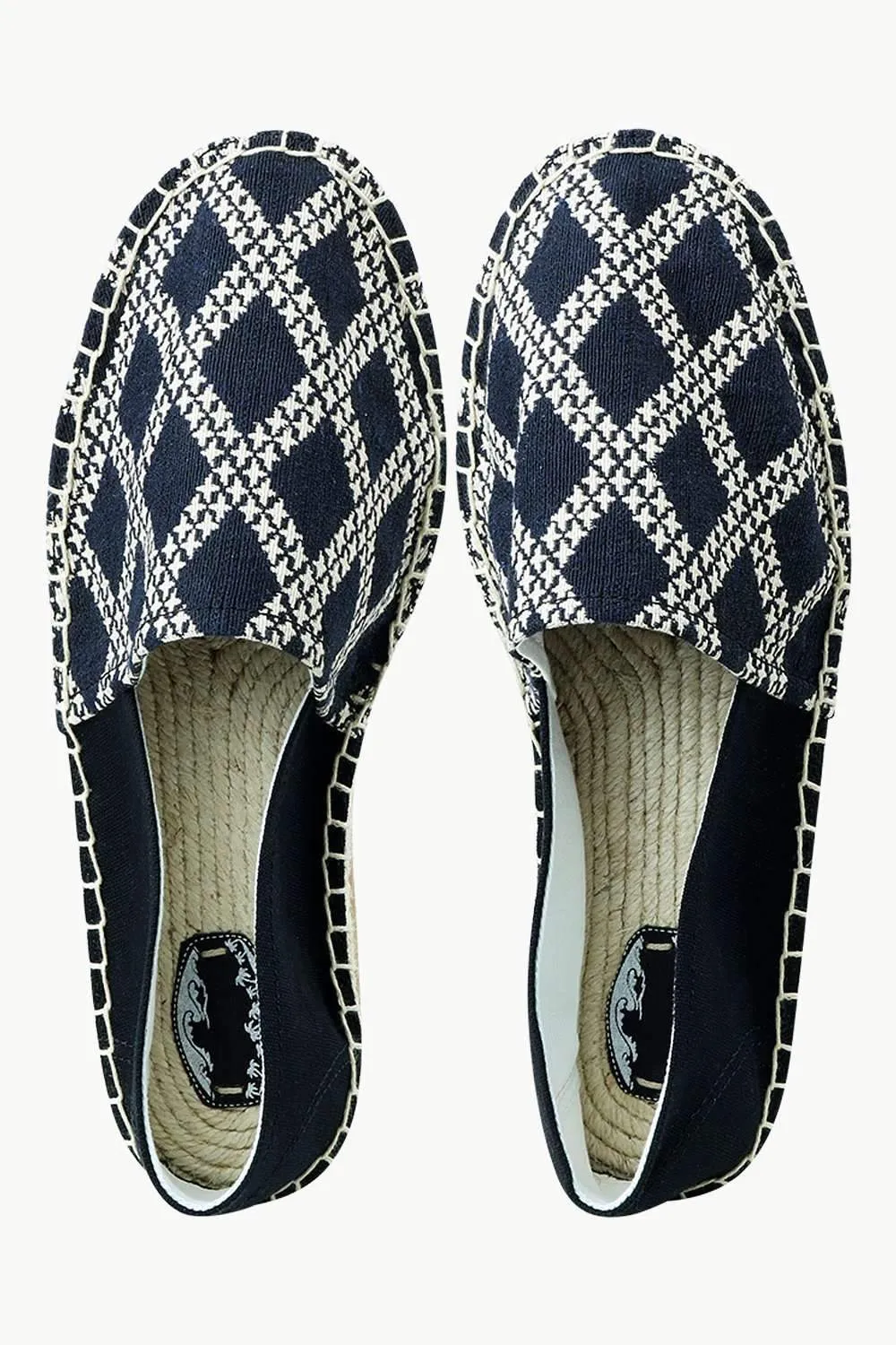 Men's Diagonal Check Print Espadrilles