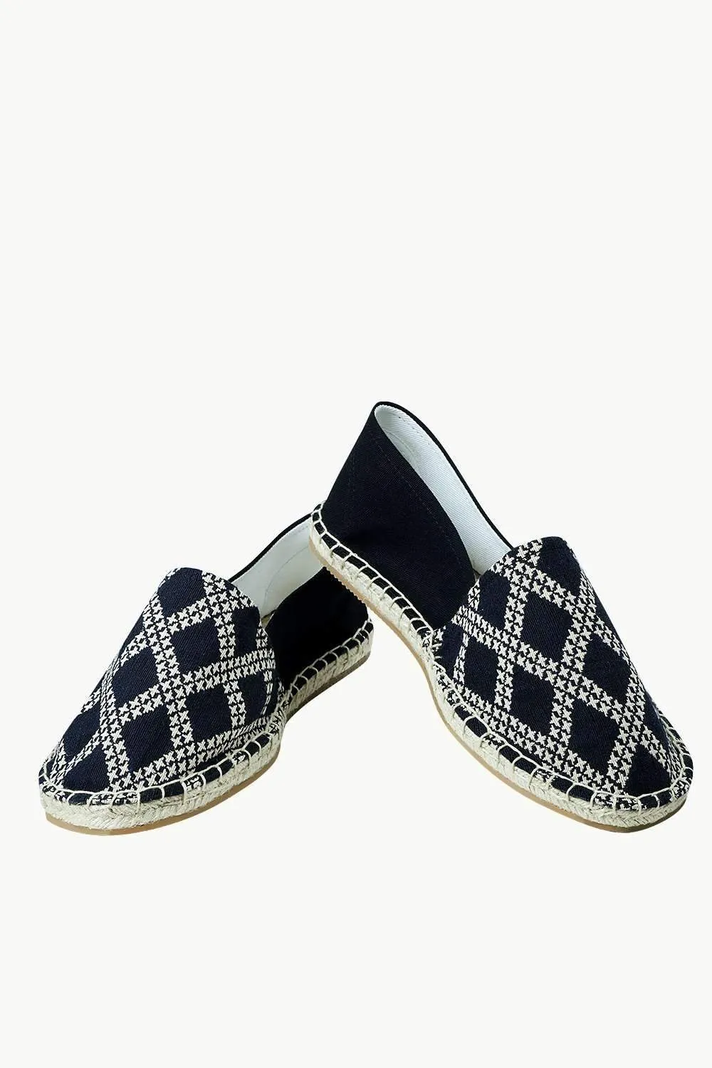 Men's Diagonal Check Print Espadrilles