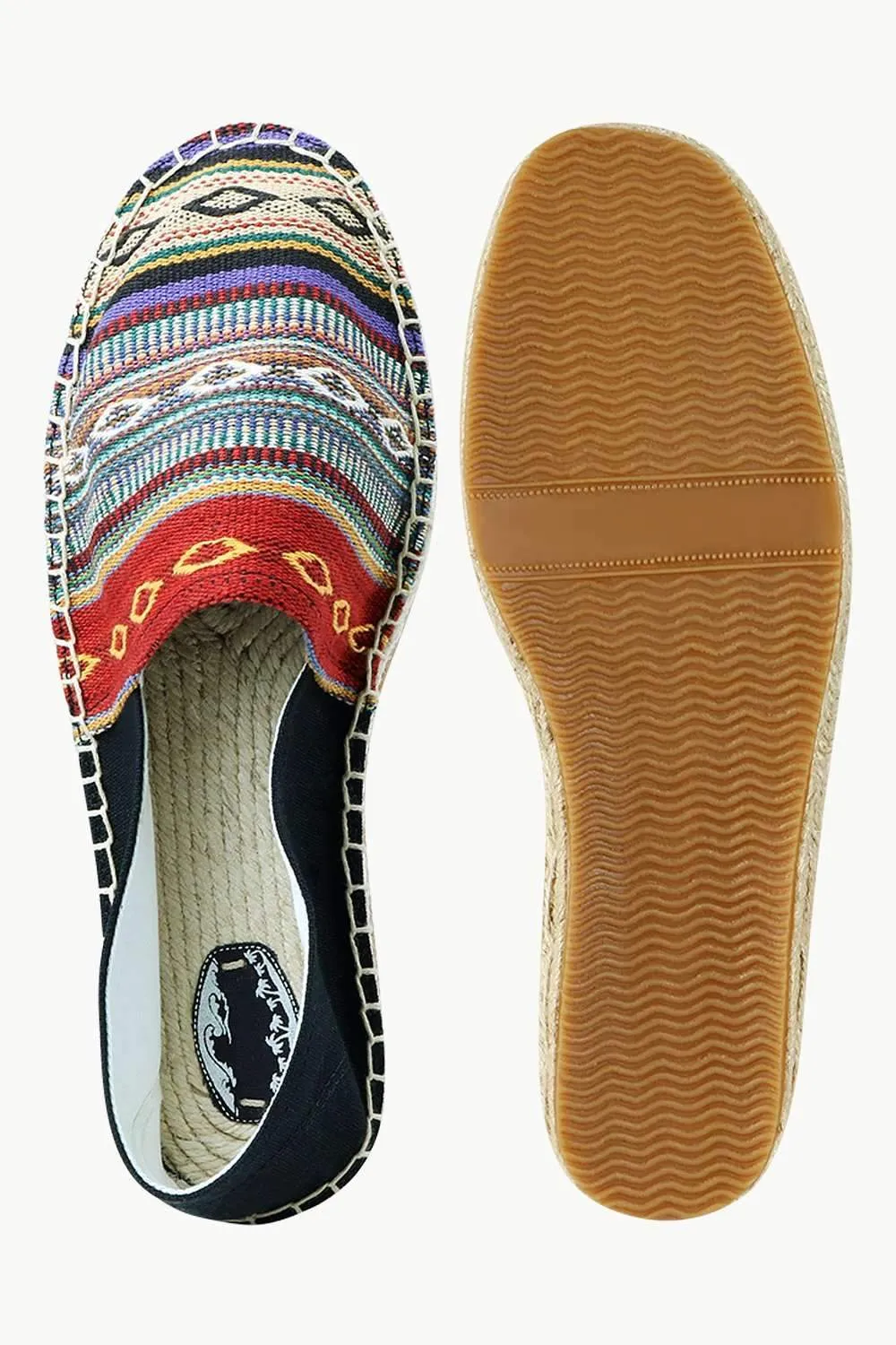 Men's Multi Color Jacquard Embroidered Espadrilles